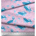 thumbnail image 3 of Soimoi Velvet Fabric Fishing Hook,Fish & Whale Ocean Decor Fabric Printed Yard 58 Inch Wide, 3 of 3