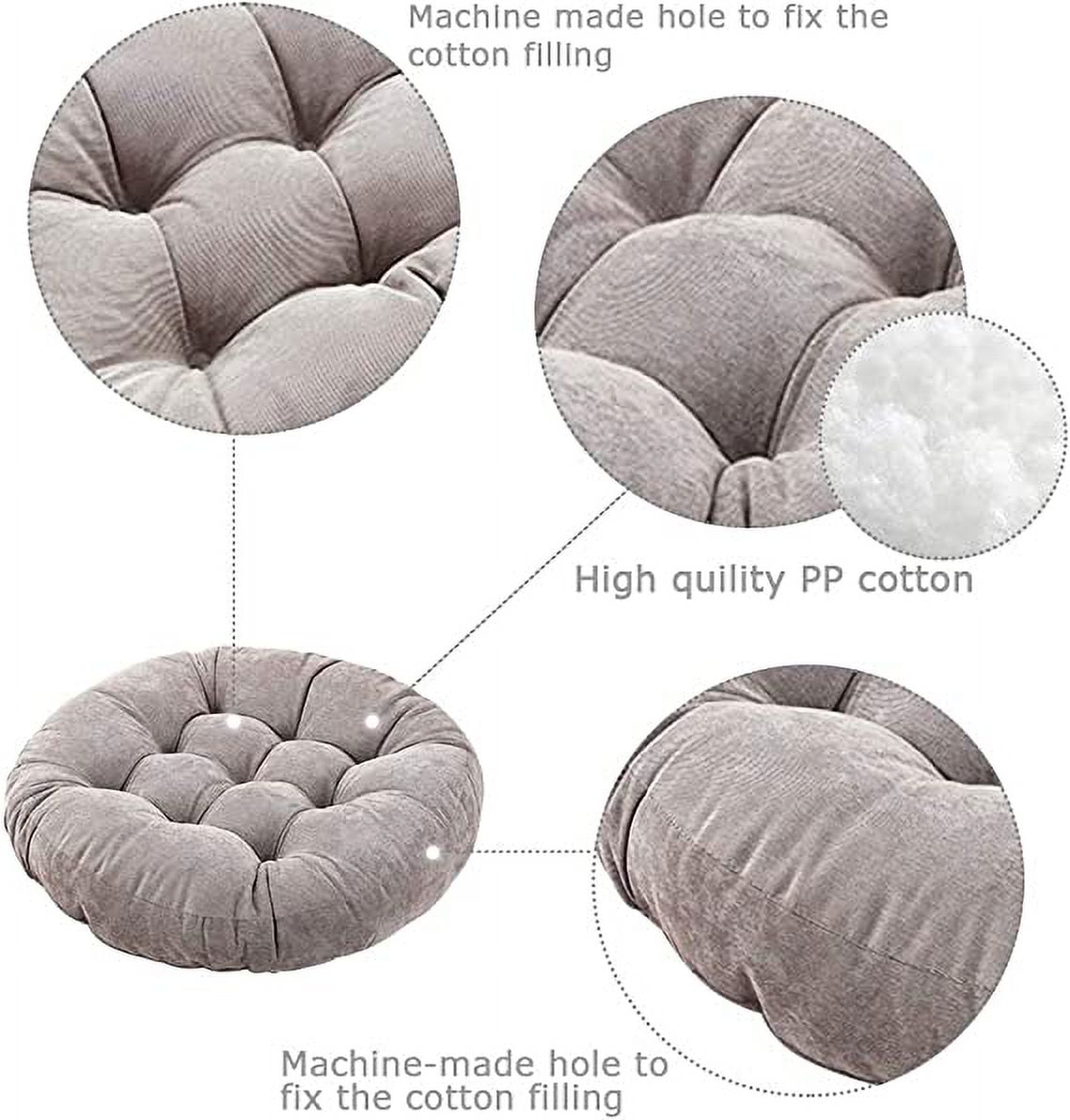 Nvzi -b Floor Pillows Cushions Round Chair Cushion Outdoor Seat Pads for Sitting Meditation Yoga Living Room Sofa Balcony 22x22 Inch, Grey
