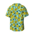 thumbnail image 2 of KLL Lemon1 Print Men's Shirt Short Sleeve Button Down Summer Cuba Beach Shirts- Medium, 2 of 7