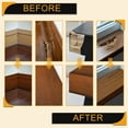 thumbnail image 4 of Uxcell Wood Grain Repair Tape 6 Inch x 33ft Self Adhesive Wood Repair Patch Tape Simulated Wood Floor Tape with Plastic Scraper for Tables Doors Windows Furniture, Dark Brown Wood, 4 of 7