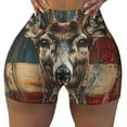 thumbnail image 2 of Sikiie American Flag Deer Art Workout Shorts Women Scrunch Butt Gym Shorts Seamless High Waist Tummy Control Yoga Biker Athletic Shorts-Small, 2 of 8