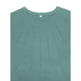 thumbnail image 5 of 1X Womens Plus Size Summer Tops Fashion Pleated Shirts Loose Fit Short Sleeve Blouses Basic Dressy Crew Neck Tees Green, 5 of 8