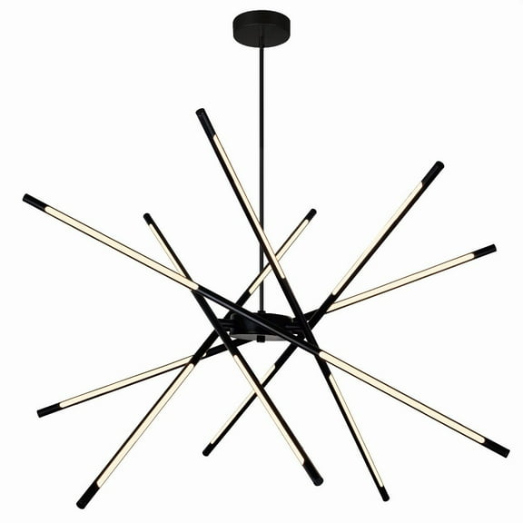 CWI Lighting Oskil 6 Light LED Integrated Metal Chandelier in Black