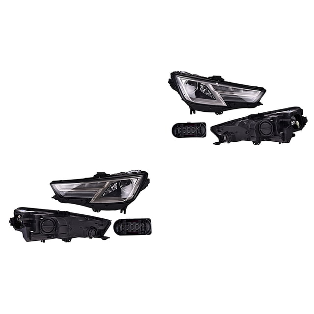 Par de Faros Delanteros Generica A4 2017 A 2019 Audi 9 Pines Manual C/Luz Día P/Foco Xenón