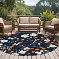 thumbnail image 5 of White Orange Flowers Round Area&nbsp;Rug 5ft Spring Pastoral Floral Non-Slip&nbsp;Washable Circle Rugs Soft Felt Indoor Floor Mat for Bedroom Kitchen Living Room Bathroom, 5 of 9