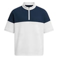 thumbnail image 4 of JOANKDMI Quarter Zip Shirts for Men Short Sleeve Color Block Golf Shirt Pullover Athletic Tennis Workout Tops Muscle Casual Activewear T-Shirts Performance, 4 of 4