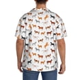 thumbnail image 3 of Fuzoiu Horses Print Men's Casual Short,Men's Short Sleeve Shirt,Mens Casual Button Down Shirts,Cuban Collar Summer Shirt for Beach, Vacation, and Outdoor Activities-Large, 3 of 5