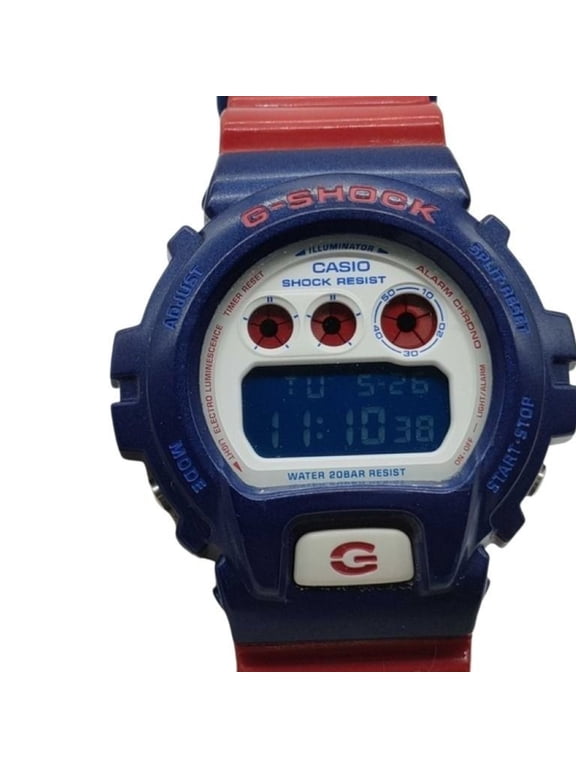 Pre-Owned CASIO G-SHOCK DW-6900AC White Blue Red Resin Men's Watch