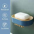 thumbnail image 4 of Caja de jabón colgante Estante de almacenamiento de jabón para baño sin perforaciones con ganchos, 4 of 7