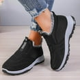 thumbnail image 3 of Rokment Womens Slip on Walking Snow Boots for Mom Seniors Cold Weather Non Slip Warm Fleece Lined Comfortable Nursing Work Winter Ankle Booties Black Size 6, 3 of 6