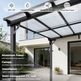 thumbnail image 5 of NETAJE 10'x12' Wall Mounted Gazebo Awnings, Permanent Hardtop Aluminum Pergola with Polycarbonate Roof, Outdoor Patio Canopy Shade Cover for Backyard, Decks, Garden, 5 of 8