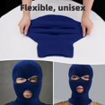 thumbnail image 4 of Men Women 3 Holes Full Face Mask Balaclava Hat Cap Knitted Outdoor Ski Windproof Beanie Hat, Blue, 4 of 10