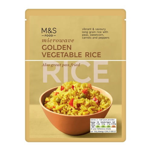 M&S Microwave Golden Vegetable Rice 250g, British Import (Pack of 2)