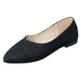 thumbnail image 4 of Rokment Lace Dress Flat Shoes for Women Ladies Bride Wedding Flower Embroidered Delicated Pointed Toe Low Heels Bridal Dressy Ballet Walking Loafers Black Size 6.5, 4 of 5
