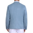 thumbnail image 3 of Inspire Chic Conjunto Chaqueta Casual para Hombre, Blazer de Ante de Cuello Alto, de Un Solo Botón, L Azul, 3 of 6