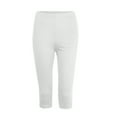 thumbnail image 6 of GEWSEY Women's Lightweight Soft Capri Leggings Crop Leggings 3/4 Stretch Yoga Pants (White, L), 6 of 6