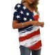 thumbnail image 4 of Día de la Independencia Moda Mujer Casual Puff Manga Corta Cuello en V Impreso Tops Blusa Pompotops  hkajfhjk468552, 4 of 7