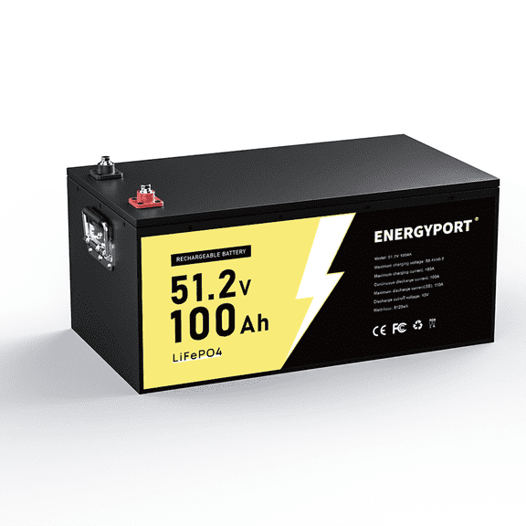 48V 100Ah Lifepo4 Lithium Battery, 200A BMS Low-Temp Protection 48 Volt Battery Support up to 5kW Motor 6000  Deep Cycle Perfect for Golf Carts RV, Marine and Off Grid Applications
