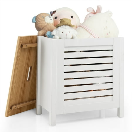 UPC: 7335698120802 | Costway Wooden Toy Storage Organizer Kids Toy Chest W/Lid for Kindergarten Bedroom White