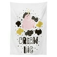 thumbnail image 3 of Ambesonne Dream Tablecloth Rectangular Table Cover, Unicorn in the Sky with Stars, 52"x70", Pink Black Earth Yellow, 3 of 4