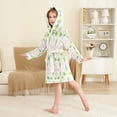 thumbnail image 4 of FORMRS Niños Bathrobe Unisex Hooded Robe Soft Plush Pajamas Sleepwear, Size 7-9T, Retro Yellow Stars, 4 of 7