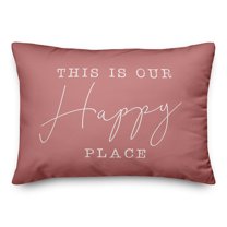 Creative Products Happy Place Pink 14 x 20 Indoor / Outdoor Pillow