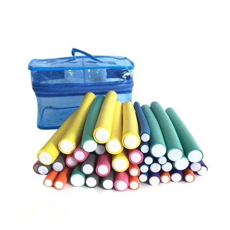 42Pcs Flexible Curling Rods Curler Rod Twist-flex Hair Roller 7 Sizes Foam