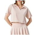 thumbnail image 3 of Bvxeep Women's Shirt Solid Color Collared Short Sleeve, 3 of 6
