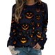 thumbnail image 1 of Txlixc Moda para mujer Camisa atlética de Halloween salvaje Calavera Fantasma Gato Calabaza con estampado de cuello redondo Jersey de manga larga Top Txlixc  moda, 1 of 3