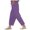 Purple, variant on Lenpel Girls' Summer Pants Loose Elastic Waist Drawstring Side Split Wide Leg Pants Lightweight Casual Trousers with Pockets