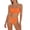 Orange, variant on QURATI Swimwear Ruched Two Piece Bikini: High Waisted Thong Style Vacation Swimwear Set Black L