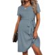 thumbnail image 2 of Ekouaer Women's Maternity Dress Short Sleeve Casual Pregnancy Dresses Rib Knit Crewneck Pregnant Clothes with Belt, 2 of 5