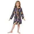 thumbnail image 6 of FORMRS Niños Bathrobe Unisex Hooded Robe Soft Plush Pajamas Sleepwear, Size 7-9T, Halloween Purple Ghosts, 6 of 7