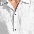 thumbnail image 5 of VBTAPA Mens Cotton Linen Sets 2 Piece Summer Outfits Sleeveless Shirt and Pants Set Beach Vacation Outfit Sets White M, 5 of 6