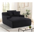 thumbnail image 4 of Black Corduroy - Full Foam Cushioned Comfort - Living Room or Bedroom Use / Instant Relaxation with No Assembly, 4 of 4