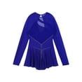 thumbnail image 6 of iEFiEL Womens Sparkling Rhinestone Skating Dress Mesh Patchwork Dance Leotard Dress Costume, 6 of 7