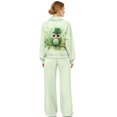 thumbnail image 2 of SCRAWLGOD St. Patrick's Day Owl Clover Print Light Green Sweatsuits for Women 2 Piece Outfit Matching Lounge Sets Fall Outfits Fashion Clothing Turtleneck Pullover Track Suits for Casual Wear, XL, 2 of 7