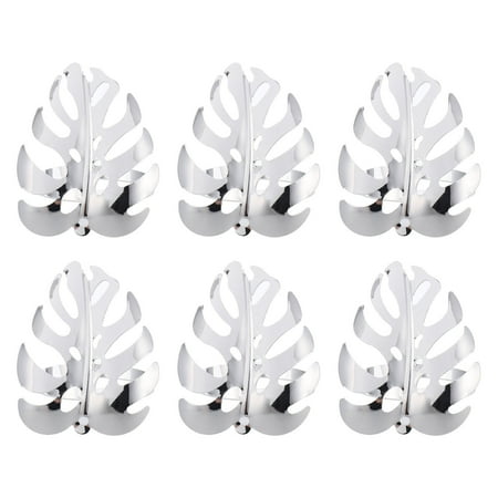 

NUOLUX 6pcs Elegant Alloy Napkin Rings Restaurant Dinning Tabletop Decorations