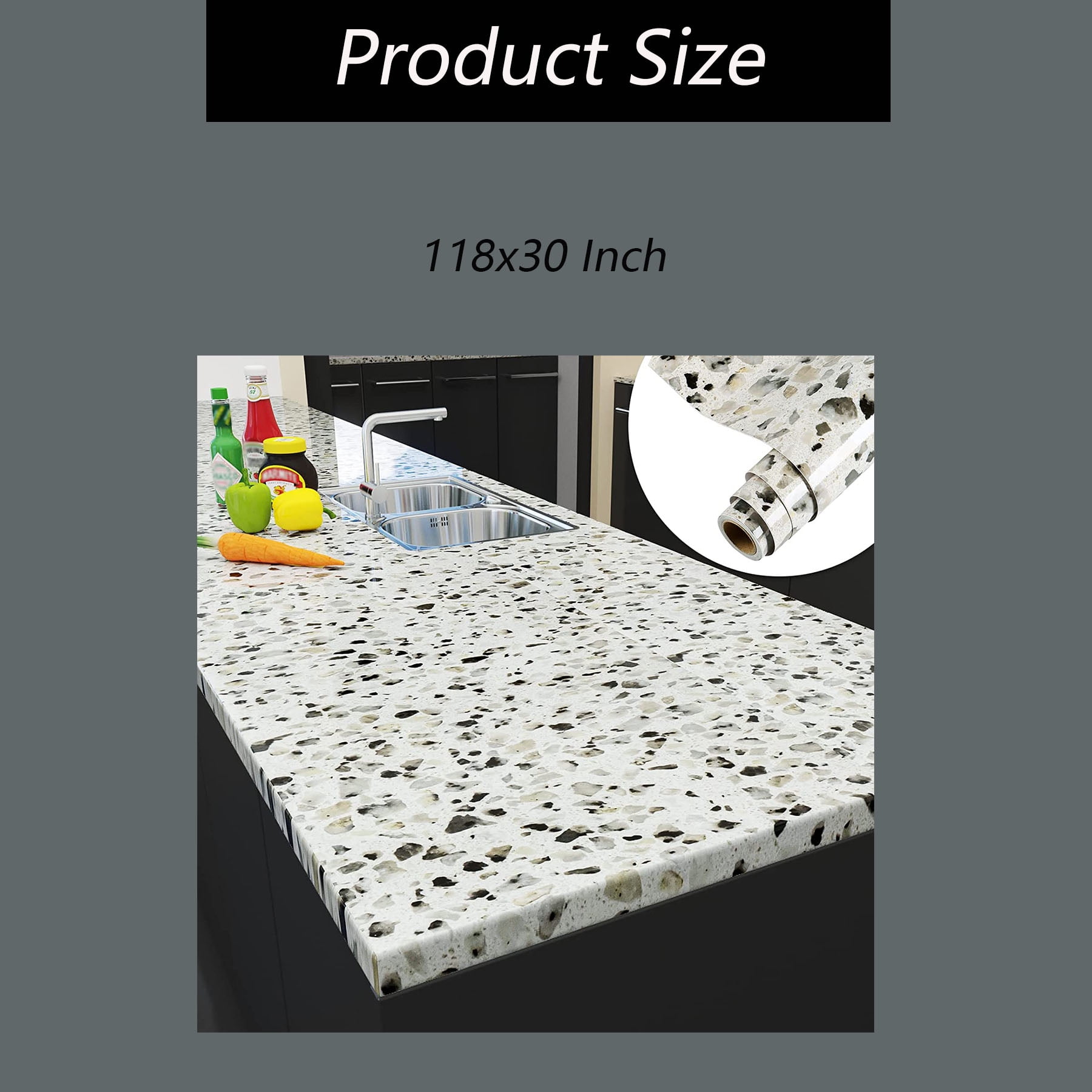 Contact Paper for Countertops Waterproof Wall Paper for Kitchen Counter