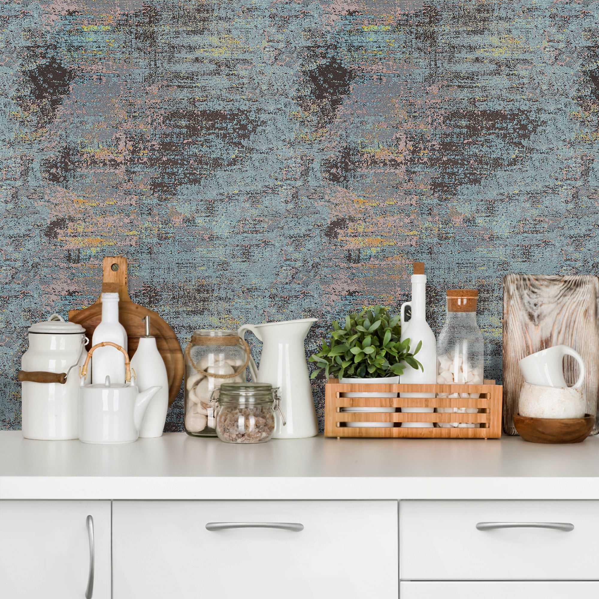 UMIGGEE Multicolor Wallpaper Grasscloth Peel and Stick Wallpaper 17.3-in x 118-in Wall Paper Stick and Peel Contact Paper Removable Self Adhesive Vinyl Wallpaper