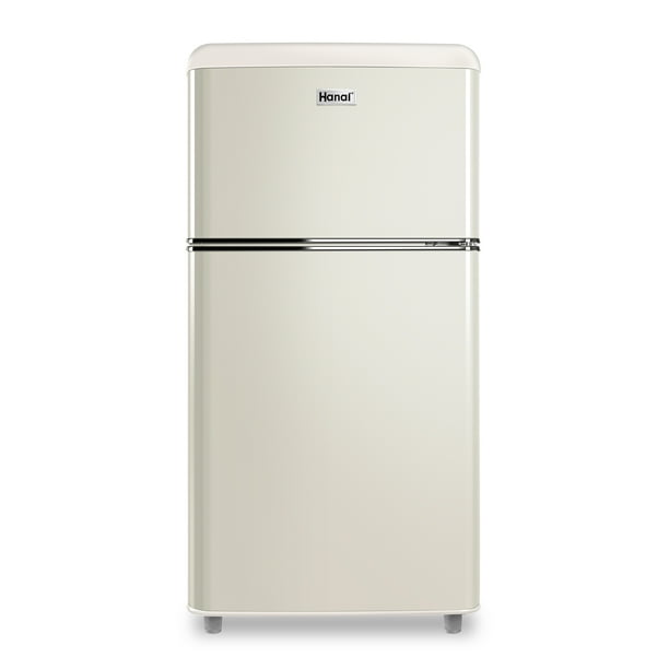 WANAI 3.2 Cu ft Two Door Mini Refrigerator with Freezer,White