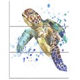 thumbnail image 2 of Blue Sea Turtle Illustration - Animal Canvas Art Print, 2 of 3