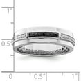 thumbnail image 6 of Sterling Silver Ss Rh Plated White Night Black & Diamond Men's Ring (Size 11) Made In India qr5459-11, 6 of 6