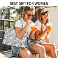 thumbnail image 5 of Large Capacity Tote Bag,White Daisy Pattern Handbag Fashion Luxury Tote Bag,15.7"x13"x 5.1" Inches,Laptop Compatible, 5 of 6