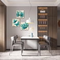 thumbnail image 4 of 3 Pieces Teal Flower and Butterfly Canvas Prints Floral Oil Painting Gold Blue Wall Art for Bathroom Bedroom Ready to Hang Each Size 12x12 Inches (Teal), 4 of 6
