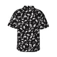 thumbnail image 4 of Xecao Black White Leaves print Hawaiian shirt - a stylish short-sleeve button-down for men, perfect for casual beach and tropical outings., 4 of 9