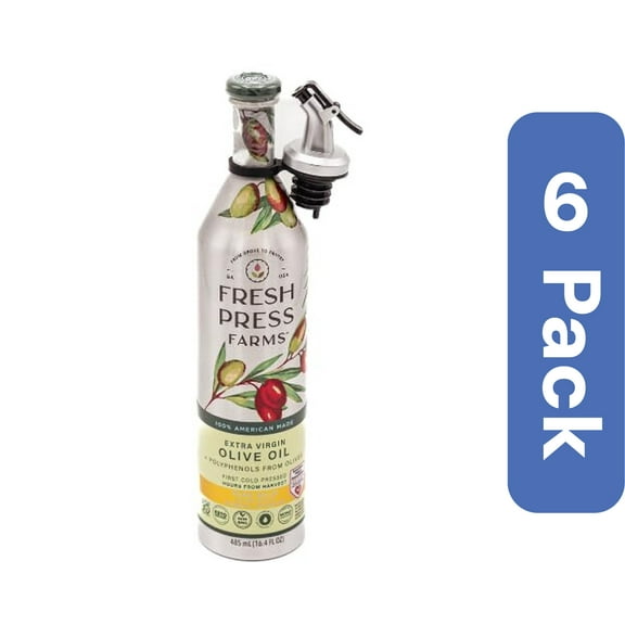 Fresh Press Farms Extra Virgin Olive Oil High Polyphenol 16.4 fl oz (Pack Of 6)