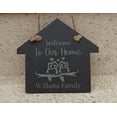 thumbnail image 2 of Darling Souvenir MADE WITH LOVE Custom Welcome to Our Home Engraved Slate Christmas Ornament With String Personalized Housewarming Gift, 2 of 4