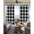 thumbnail image 4 of Black White Plaid Blackout Curtains, Light Blocking Print Window Curtains, Farmhouse Modern Art Checkered Thermal Insulated Window Drapes for Living Room Kitchen Cafe 2 Panels, 84"W x 63"L, 4 of 9