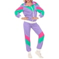 thumbnail image 1 of Women Mens 2 Piece Outfits 90s Retro Hip Hop Costumes Long Sleeve Coat Long Pants Two Piece Tracksuit Set Clothing, 1 of 5